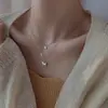 Joias Finas Japonesas e Coreanas Colar Borboleta Dupla Camada Design Simples para Mulheres Senso de Design Nicho Elegante Estilo Frio Corrente da Clavícula Novo Estilo