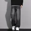Jeans Masculino Retrô Americano Juventude Perna Reta Desgastado Marca Tendência Solto Versátil High Street Casual Calça Longa