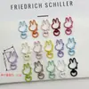 Tinta colorida argola de mola rotação universal cor de doce coelho gato amor chaveiro acessórios de joias diy