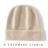 Gorro de Cachemira para Otoño e Invierno, Gorro de Punto Cálido de Color Sólido con Parte Superior Redonda Retro, Gorro de Punto Plano Resistente al Frío y al Viento para Exteriores, Gorro para Clima Frío