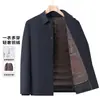 Chamarra de plumas con solapa para hombre, Invierno, Pluma de pato blanca, Casual de negocios, Ropa para papá, Chaqueta interior de plumas desmontable, Gruesa