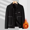 Nueva Chaqueta de Lana para Hombre Otoño/Invierno 2026, Moda Casual, Cuello Solapa, Acolchada y Engrosada, Chaqueta para Hombres Jóvenes y de Mediana Edad