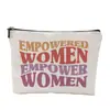 Serie de Bolsas Cosméticas Estampadas de Agradecimiento, Bolsas de Tocador Portátiles de Lino Denso Impermeables para Viaje, Regalos para Amigos, Familiares y Maestros