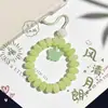 Encanto para Teléfono de Uva Verde con Raíz de Bodhi Verde Colgante de Gato de la Suerte Lindo para Mujeres Exquisita Correa de Muñeca con Cuentas Cordón Anti-pérdida