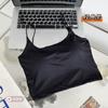 Camisola de Seda Hielo de Verano con Copas Fijas Espalda Bonita Top Corto Estilo Chica Caliente Ropa Interior de Envoltura Cómoda Sin Costuras para Mujer