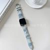 Adequado para applewatch Apple Watch 789 geração iwatch6SE borla desfiado Denim pulseira de couro vintage