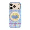 Capa magnética popular criativa colorida com padrão de grade adequada para capa de telefone Apple 18 Pro Max, suporte para iPhone 17, 16 desenhos animados