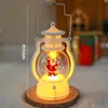 Decoração de bolo de Natal Lâmpada a óleo pequena portátil LED Luz noturna de Natal Mesa de sobremesas Adorno Adereços luminosos