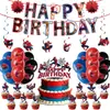 Amazon Suministros para Fiesta Temática Spider-Man Nuevo Día Juego de Vajilla Cumpleaños Infantil Platos de Papel Mantel Bandera