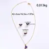 Cdd Aretes, Anillos y Collares de Moda Europeos y Americanos Juego de Tres Piezas Decoraciones Decoración de Mariposa de Nácar Fábrica de Origen