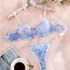 Comércio exterior transfronteiriço europeu e americano temu é especialmente para traje de sutiã com bojo sexy perspectiva com aro de aço lingerie ajustável