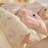 Juego de ropa de cama de cuatro piezas de estilo rústico, 100% algodón, ropa de cama fresca y sencilla para dormitorio, juego de tres piezas para todas las estaciones