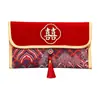 Sobres Rojos de Boda al por Mayor para Matrimonio, Bolsas de Sobres Rojos de Tela Especial para el Pago de Cambio de Nombre de los Padres, Venta Directa de Fábrica con Estampado Dorado