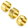 Amazon Joyería Clásica Europea y Americana Set de Tres Piezas para Hombre Anillo Grande de 12 mm de Ancho Acero Inoxidable 304 Anillo con Textura Martillada