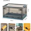 Caixa de Armazenamento de Roupas Estilo Ins com Abertura Lateral Transparente, Caixa de Armazenamento Dobrável para Diversos para Dormitórios de Estudantes, Caixa de Armazenamento Portátil para Carro