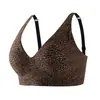 Sutiã sexy listrado com estampa de leopardo, best-seller da Amazon transfronteiriço, com bojo push-up, modelador, absorvente de impacto, suporte lateral e sem costura