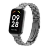 Adequado para Pulseira do Relógio Redmi Band 2, Pulseira de Aço Inoxidável Sólido com Três Contas, Pulseira de Metal para Smartband 8Active