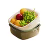 Cesta Drenante Transparente Espessa de Camada Dupla Novo Estilo para Lavar Legumes, Cesta Multifuncional para Lavar Frutas e Legumes para Uso na Cozinha e Sala de Estar