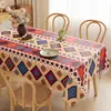 Mantel Estilo Americano, Impermeable, Resistente al Aceite, Resistente al Calor, No Requiere Lavado, Estilo Bohemio, Tela Estilo Étnico, Mantel para Mesa de Café de Alta Gama
