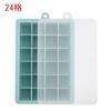 24 grade 15 grade quadrada bandeja de gelo de silicone com tampa cubo de gelo doméstico molde suplemento alimentar para bebês molde grau alimentício