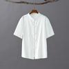 2026 Verano Nuevo Algodón y Lino Estilo Chino Retro Camisas de Algodón y Lino Tops Ropa Exterior para Mujer Ropa para Ejercicio Matutino Tai Chi