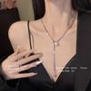 Colar Borboleta com Franja Puxável para Mulheres, Versátil, High-End, Design de Nicho, Corrente para Clavícula, Colar de Liga da Moda