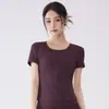 Conjunto Respirável para Yoga com Painéis de Tela, Shorts Esportivos de Secagem Rápida com Manga Curta e Bolsos, Conjunto Fitness para Pilates