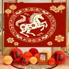 Decoración 2026 Año del Caballo para Tiendas y Centros Comerciales, Montaje de Ambiente de Año Nuevo Chino, Fondo para Fotos de Año Nuevo, Tapiz Colgante de Año Nuevo