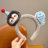 Diadema de Peluche con Estampado de Leopardo Rosa y Lazo de Gato para Mujer, Diadema Linda Versátil para Lavarse la Cara, Pasador para Mujer con Corona Alta