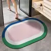 Alfombrilla de Piso de Tierra de Diatomeas Moderna Minimalista con Bloques de Color, Alfombrilla de Secado Rápido para Entrada de Baño, Alfombrilla de Entrada Antideslizante y Resistente al Desgaste