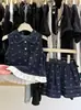 Conjunto de Chaleco de Mezclilla para Niñas Verano 2026 con Adorno de Encaje, Nuevo Estilo sin Mangas Falda Corta Conjunto de Dos Piezas Atuendo Elegante
