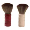 Cepillo Barbero para Quitar Polvo del Cuello Hombres Estilismo Barba Cepillo Salón de Belleza Cepillo para Barrer Cabello Cortado Cerdas Suaves Limpieza de Cuello Cepillo de Madera