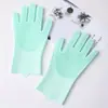 Atacado do Fabricante Luvas de Silicone para Lavar Louça e Frutas, Luvas de Limpeza com Escova, Luvas para Banho de Animais de Estimação, Utensílios de Cozinha