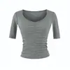 Estilo puramente seductor, escote corazón fruncido tridimensional, camiseta corta de manga corta + pantalones anchos holgados con caída natural, conjunto para mujer