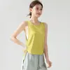 Chaleco Deportivo de Running sin Mangas con Cordón, Top Cubre-Todo Delgado de Verano Holgado, Top de Yoga Fitness, Chaleco de Yoga
