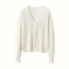Cárdigan de punto patchwork de encaje y cachemira estilo francés para mujer, versión otoño e invierno, suéter elegante con flecos, camisa básica juvenil