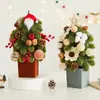 Decoración de Atmósfera de Árbol de Navidad Transfronteriza Pino Nobel Adornos de Escritorio Nueva Disposición Guirnalda Cafetería Navidad Ratán Navideño