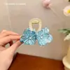 Pinza para el Cabello de Flor de Camelia Francesa Suave para Mujer Clip de Tiburón Grande de Verano Tocado Parte Trasera de la Cabeza Volumen del Cabello Pinza de Agarre para Atar