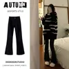 Jeans débiles de Joker Negro para Mujer Primavera y Otoño 2024 Nuevos Pantalones de Campana Ajustados de Spice Girls de Moda