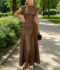 2026 Nuevo Vestido Largo de Lunares Estilo Europeo y Americano Cintura Alta Falda Línea A Ajustado Moda Transfronteriza Elegante Ropa para Mujer en Stock
