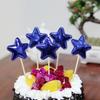 Atacado bolo inserir bandeira de aniversário pu couro estrela de cinco pontas amor sobremesa inserção de mesa palito inserir cartão 5 Pack