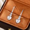 Cao Shi Venta Caliente Transfronteriza Set de Joyería en Forma de Corazón Cobre Plateado Platino Zircón Aretes de Corazón Exquisito Colgante de Amor para Mujer