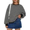 Europa y Estados Unidos transfronterizo para mujer 2024 otoño e invierno nuevo TK explosiones Oversized suelto casual rayas guardia