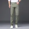 Calça Casual Elástica Nova de Verão para Homens 2026 Solta de Perna Reta Algodão Puro Calça Longa Masculina para Negócios