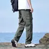Calça Cargo Paratrooper Masculina Nova Primavera e Outono Marca Tendência Design Solta Versátil Casual Calça Longa para Caminhada Homem