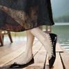 Zapatos Planos de Punta Aguda con Tachuelas para Mujer 2026 Nuevo Estilo Poco Profundos de Charol Remache Slip-On Versátiles Bailarinas