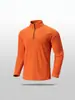 Camiseta base térmica de manga larga con media cremallera y cuello alto de forro polar para hombre, para entrenamiento de fitness, top de secado rápido para deportes de invierno y running