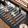 Tapete Drenante Criativo Retro para Cozinha, Tapete Anti-Escaldante e Isolante Térmico para Tigelas e Hashis de Mesa, Tapete Absorvente de Água de Terra de Diatomáceas para Balcão de Bar e Máquina de Café