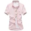 Camisa de manga corta con bordado de seta pequeña para hombre, nueva camisa informal de comercio exterior de verano de 2023