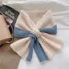 Novo Cachecol de Lã Estilo Coreano de Inverno, Cor Sólida, Tricô Bordado de Alta Qualidade, Versátil, Quente, Protetor de Pescoço à Prova de Vento para Mulheres, Proteção contra Frio